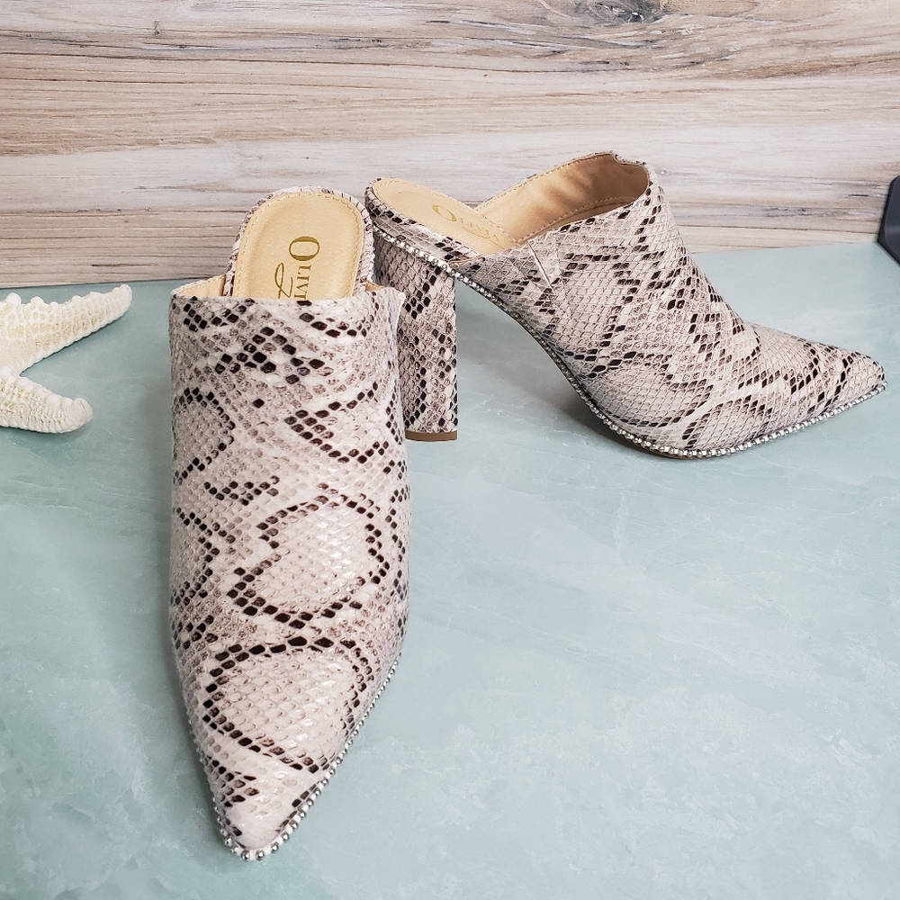 New! Winston Snake High Heel Mule - Picture 3 of 5